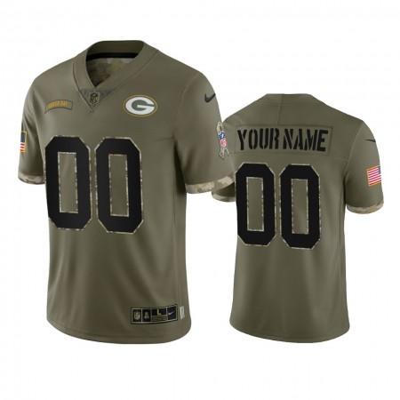 Miesten Green Bay Packers NFL Pelipaita Custom Olive 2022 Salute To Service